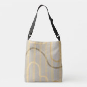 Monogrammen van het Abstracte patroon van het grij Crossbody Tas (Achterkant)