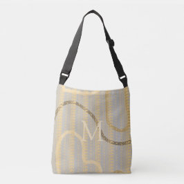 Monogrammen van het Abstracte patroon van het grij Crossbody Tas