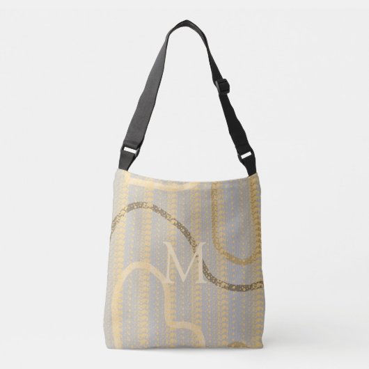 Monogrammen van het Abstracte patroon van het grij Crossbody Tas (Voorkant)