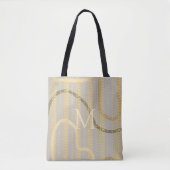 Monogrammen van het Abstracte patroon van het grij Tote Bag (Voorkant)