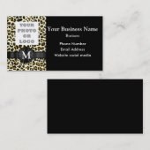 Monogrammen van het afdrukpatroon van de luipaard visitekaartje (Voorkant / Achterkant)