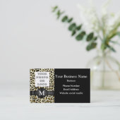 Monogrammen van het afdrukpatroon van de luipaard visitekaartje (Staand voorkant)