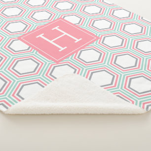 Monogrammen van het Geometrische Geometrische Munt Sherpa Deken
