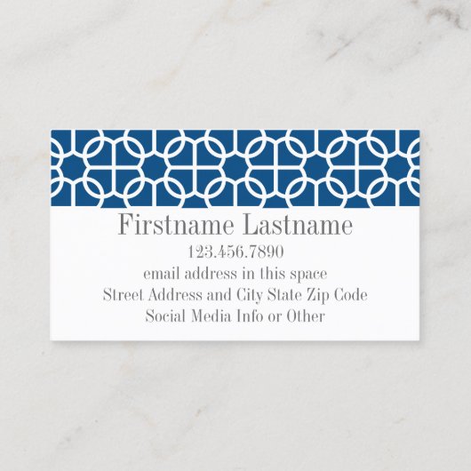 Monogrammen van het hete roze en blauwe geometrisc visitekaartje (Achterkant)