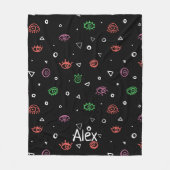 Monogrammen van het Oogpatroon van het Kwaad Voeg Fleece Deken (Voorkant)