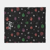 Monogrammen van het Oogpatroon van het Kwaad Voeg Fleece Deken (Voorkant (Horizontaal))