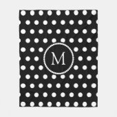 Monogrammen van het patroon van zwarte en witte po fleece deken (Voorkant)