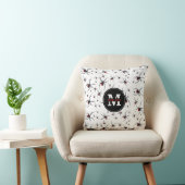 Monogrammen van het rode en zwarte spinpatroon kussen (Stoel)