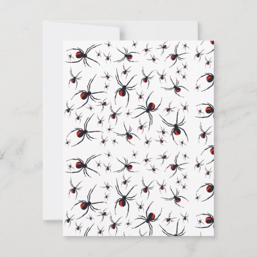 Monogrammen van het rode en zwarte spinpatroon notitiekaartje (Achterkant)
