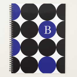 Monogrammen van het zwarte blauwpuntenpatroon planner
