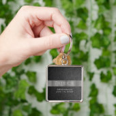 Monogrammen van leder- en metaalafdrukken sleutelhanger (Hand)