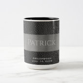 Monogrammen van leder- en metaalafdrukken tweekleurige koffiemok (Center)