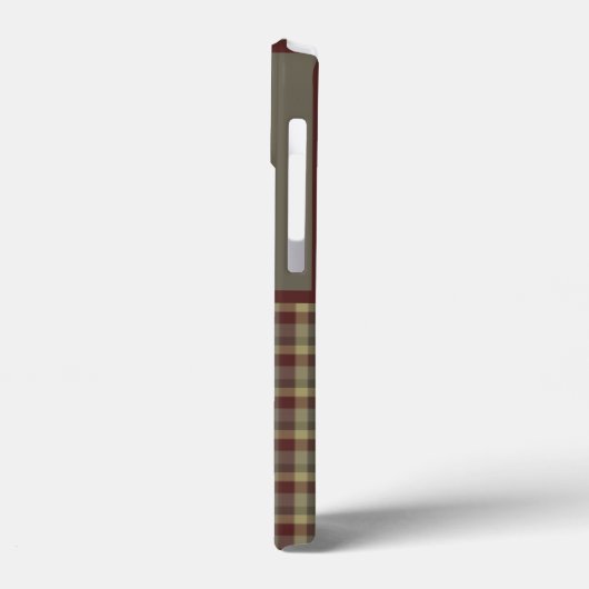 Monogrammen van maroon, tan en grijs geplakt Case-Mate iPhone case (Achterkant / Links)