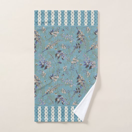  monogrammen van met Wisteria Tossed Flowers Bad Handdoek (Handdoek)