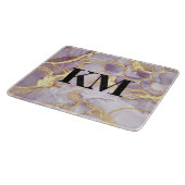 Monogrammen van Paarse en goudinktmarmer Snijplank (Hoek)