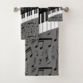Monogrammen van pianosleutels en muzieknoten bad handdoek (Insitu)
