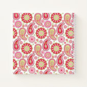 Monogrammen van rode, roze en groene Paisley Notit Notitieboek (Achterkant)