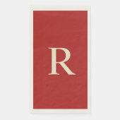 Monogrammen van rood en crème servet (Voorkant)