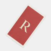 Monogrammen van rood en crème servet (Hoek)