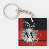 monogrammen van rood of goud sleutelhanger (Voorkant)