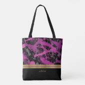 Monogrammen van roze en grijze verf tote bag (Achterkant)