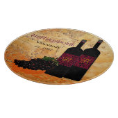 Monogrammen van wijnflessen en -druiven snijplank (Hoek)