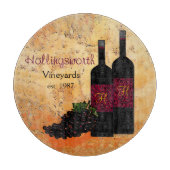 Monogrammen van wijnflessen en -druiven snijplank (Voorkant)