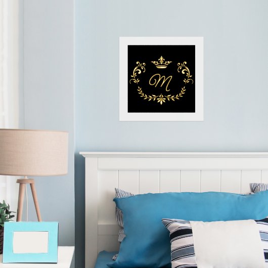 Monogrammen van witte en goudkrooncrest folie afdrukken (Insitu (Slaapkamer))