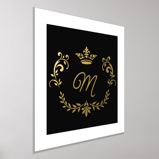 Monogrammen van witte en goudkrooncrest folie afdrukken (Laagn)