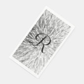 Monogrammen van witte en zwarte Abstracte Floral Servet (Hoek)