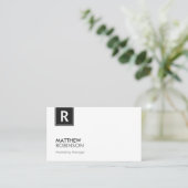 Monogrammen van zwart-wit en zwart visitekaartje (Staand voorkant)