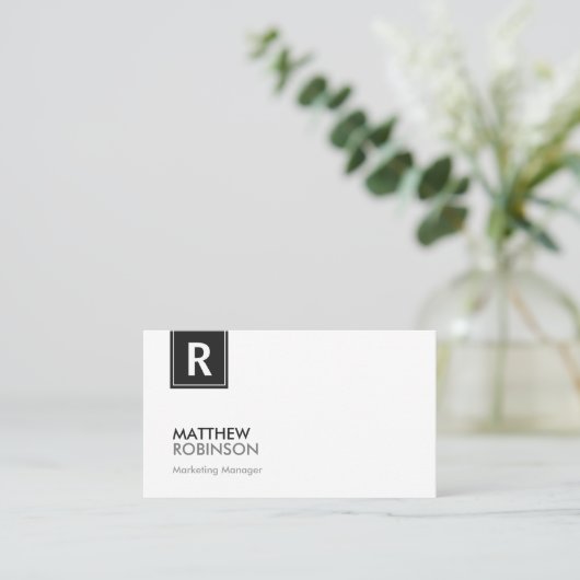 Monogrammen van zwart-wit en zwart visitekaartje (Staand voorkant)