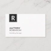 Monogrammen van zwart-wit en zwart visitekaartje (Voorkant)