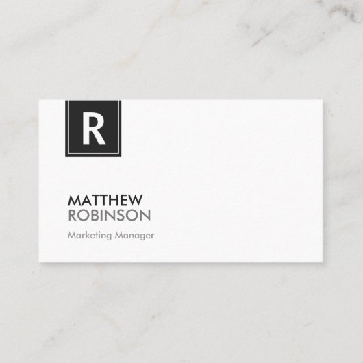 Monogrammen van zwart-wit en zwart visitekaartje (Voorkant)