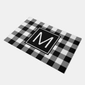 Monogrammen van zwarte en witte buffels deurmat (Schuin)
