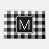 Monogrammen van zwarte en witte buffels deurmat (Voorkant)