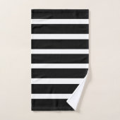 Monogrammen van zwarte en witte moderne strepen bad handdoek (Handdoek)