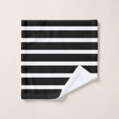 Monogrammen van zwarte en witte moderne strepen bad handdoek (Wasdoekje)