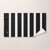 Monogrammen van zwarte en witte moderne strepen bad handdoek (Handdoek)