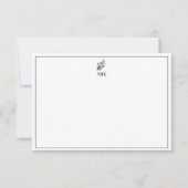 Monogrammen van zwarte en witte vlinder kaart (Voorkant)
