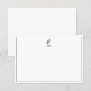 Monogrammen van zwarte en witte vlinder kaart