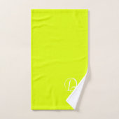 Monogrammen - vaste kleur fluorescerend geel bad handdoek (Handdoek)