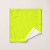Monogrammen - vaste kleur fluorescerend geel bad handdoek (Wasdoekje)