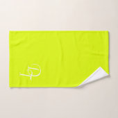 Monogrammen - vaste kleur fluorescerend geel bad handdoek (Handdoek)