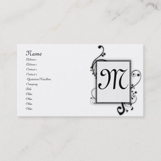 Monogrammen Visitekaartje (Voorkant)
