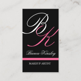 Monogrammen Visitekaartje Makeup Artist Roze