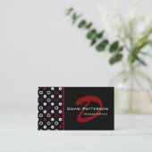 Monogrammen Visitekaartje : Zwart, wit en rood (Staand voorkant)