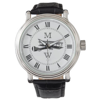 Monogrammen  vliegtuig horloge
