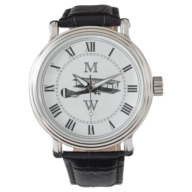 Monogrammen  vliegtuig horloge (Voorkant)