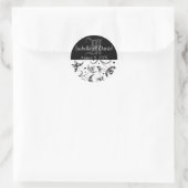 Monogrammen voor bruiloften Damask-stickers Ronde Sticker (Tas)